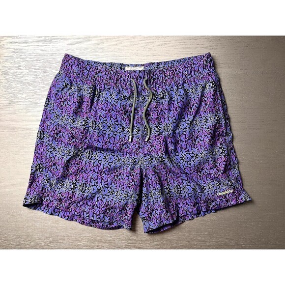 OndadeMar Men's Swimsuit Purple Floral Print Size S New 5" Quick Dry Swim Trunks - Picture 1 of 8